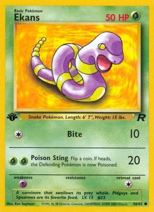 'Pokemon - 'Ekans 056/82  - 1st Edition Team Rocket - Common