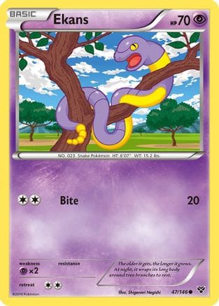 'Pokemon - 'Ekans 047/146  - Reverse Holofoil XY Base Set - Common