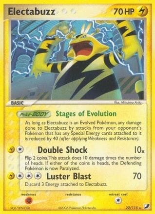 'Pokemon - 'Electabuzz 022/115  - Reverse Holofoil Unseen Forces - Rare