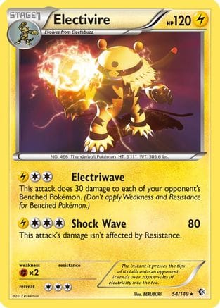 'Pokemon - 'Electivire 054  - Holofoil Boundaries Crossed - Holo Rare