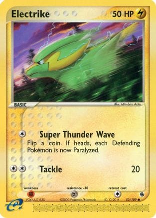 'Pokemon - 'Electrike 053/109  Ruby and Sapphire - Common