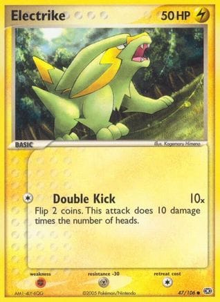 'Pokemon - 'Electrike 047/106  - Reverse Holofoil Emerald - Common
