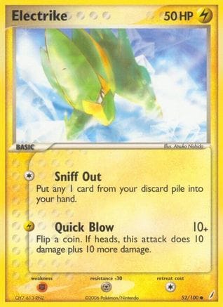'Pokemon - 'Electrike 052/100  Crystal Guardians - Common