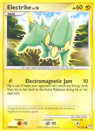 'Pokemon - 'Electrike 081  - Reverse Holofoil Mysterious Treasures - Common