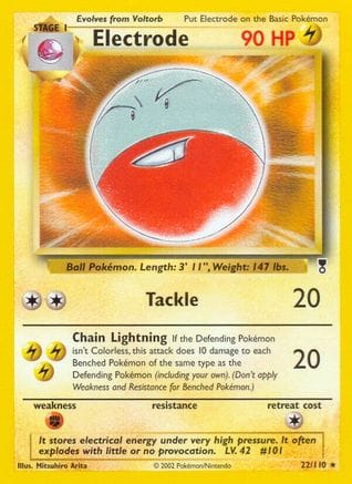 'Pokemon - 'Electrode 022  - Reverse Holofoil Legendary Collection - Rare