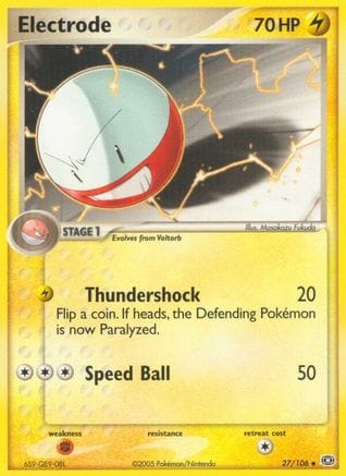 'Pokemon - 'Electrode 027  - Reverse Holofoil Emerald - Uncommon
