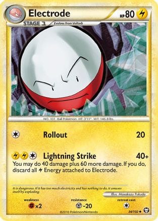 'Pokemon - 'Electrode 034  - Reverse Holofoil Triumphant - Uncommon