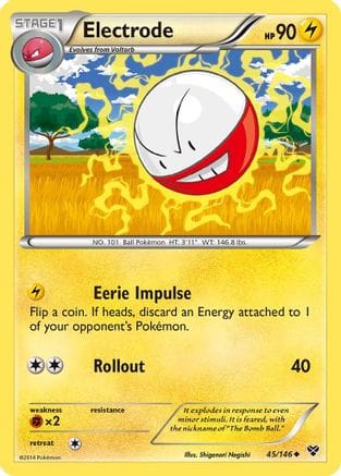'Pokemon - 'Electrode 045  - Reverse Holofoil XY Base Set - Uncommon
