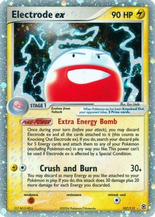 'Pokemon - 'Electrode ex 107  - Holofoil FireRed & LeafGreen - Ultra Rare