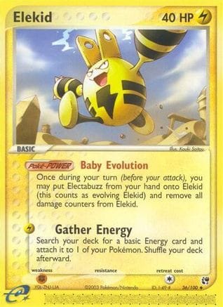 'Pokemon - 'Elekid 036  - Reverse Holofoil Sandstorm - Uncommon
