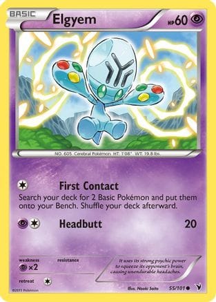 'Pokemon - 'Elgyem (55) 055  - Reverse Holofoil Noble Victories - Common