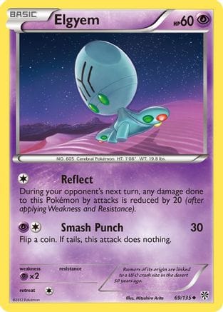 'Pokemon - 'Elgyem (69) 069  - Reverse Holofoil Plasma Storm - Uncommon