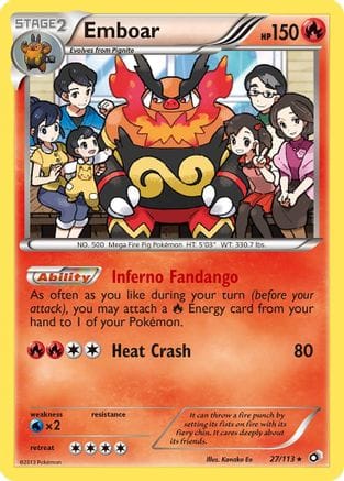 'Pokemon - 'Emboar 027/113  - Holofoil Legendary Treasures - Holo Rare