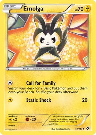 'Pokemon - 'Emolga 049/113  Legendary Treasures - Uncommon