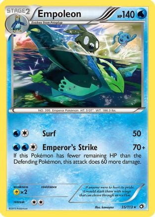 'Pokemon - 'Empoleon 035/113  - Reverse Holofoil Legendary Treasures - Rare