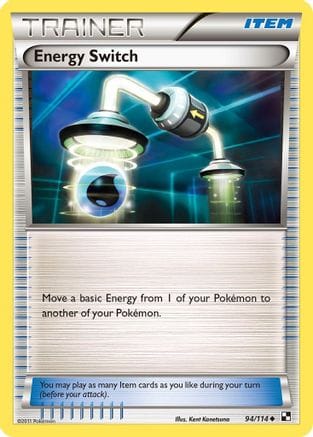 'Pokemon - 'Energy Switch 094/114  - Reverse Holofoil Black and White - Uncommon