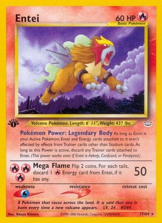 'Pokemon - 'Entei (17) 017/64  - Unlimited Neo Revelation - Rare