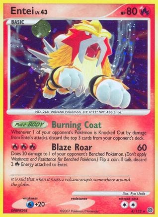 'Pokemon - 'Entei 004/132  - Holofoil Secret Wonders - Holo Rare