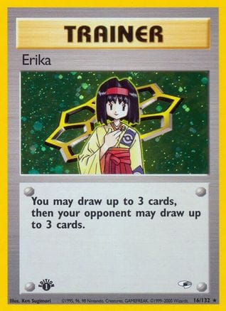 'Pokemon - 'Erika (16) 016/132  - Unlimited Holofoil Gym Heroes - Holo Rare