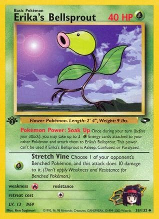 'Pokemon - 'Erika's Bellsprout 038/132  - Unlimited Gym Challenge - Uncommon