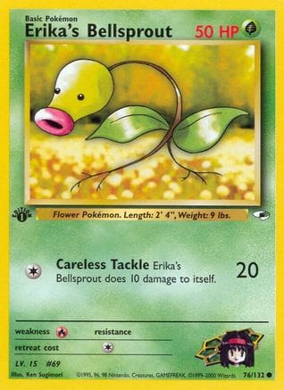 'Pokemon - 'Erika's Bellsprout (76) 076/132  - Unlimited Gym Heroes - Common