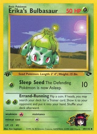 'Pokemon - 'Erika's Bulbasaur 039/132  - 1st Edition Gym Challenge - Uncommon