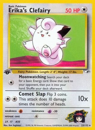 'Pokemon - 'Erika's Clefairy 025/132  - Unlimited Gym Heroes - Rare