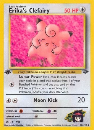 'Pokemon - 'Erika's Clefairy 040/132  - Unlimited Gym Challenge - Uncommon