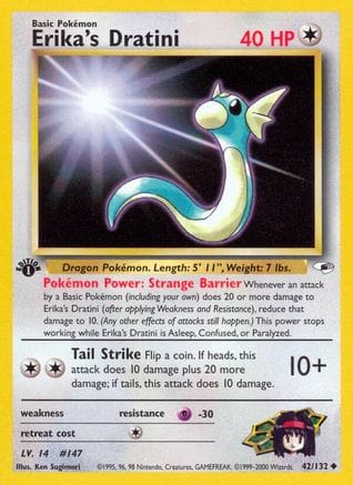 'Pokemon - 'Erika's Dratini 042/132  - Unlimited Gym Heroes - Uncommon
