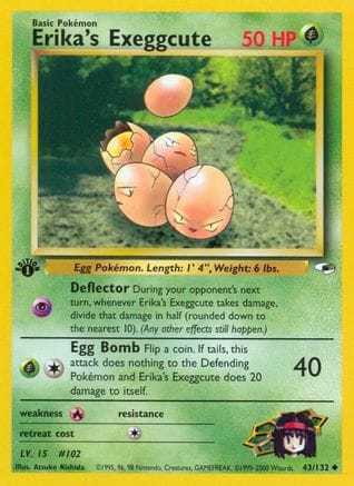 'Pokemon - 'Erika's Exeggcute (43) 043/132  - 1st Edition Gym Heroes - Uncommon