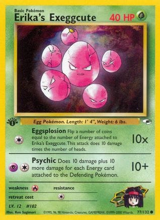 'Pokemon - 'Erika's Exeggcute (77) 077/132  - 1st Edition Gym Heroes - Common