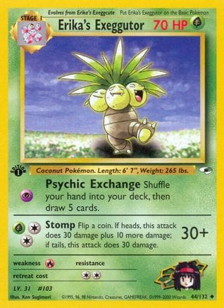 'Pokemon - 'Erika's Exeggutor 044/132  - 1st Edition Gym Heroes - Uncommon
