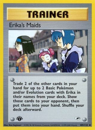 'Pokemon - 'Erika's Maids 109/132  - Unlimited Gym Heroes - Uncommon