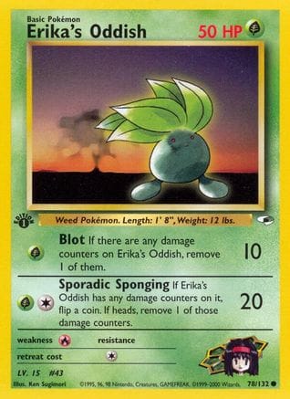 'Pokemon - 'Erika's Oddish (78) 078/132  - Unlimited Gym Heroes - Common