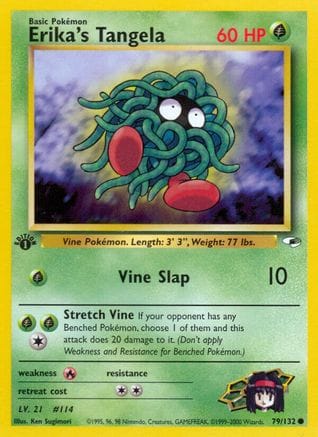 'Pokemon - 'Erika's Tangela 079/132  - 1st Edition Gym Heroes - Common