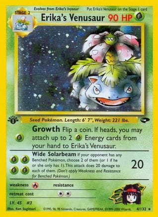 'Pokemon - 'Erika's Venusaur 004/132  - Unlimited Holofoil Gym Challenge - Holo Rare