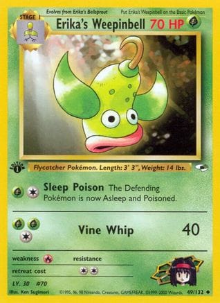 'Pokemon - 'Erika's Weepinbell (49) 049/132  - 1st Edition Gym Heroes - Uncommon