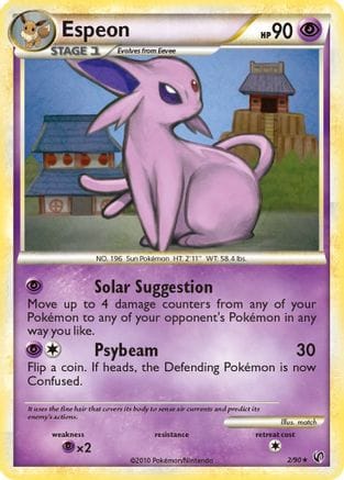 'Pokemon - 'Espeon 002/90  - Holofoil Undaunted - Holo Rare