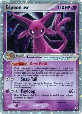 'Pokemon - 'Espeon ex 102  - Holofoil Unseen Forces - Ultra Rare