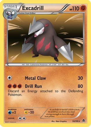 'Pokemon - 'Excadrill (56) 056  - Reverse Holofoil Emerging Powers - Holo Rare