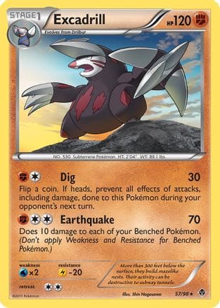 'Pokemon - 'Excadrill (57) 057  - Reverse Holofoil Emerging Powers - Rare