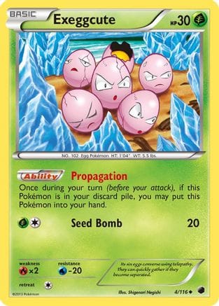 'Pokemon - 'Exeggcute 004/116  Plasma Freeze - Uncommon