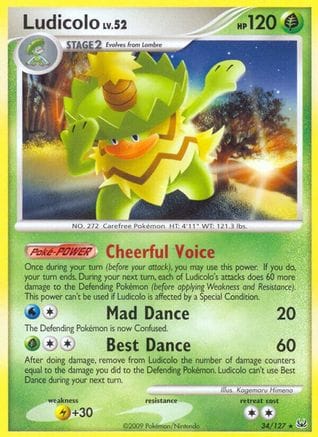 'Pokemon - 'Ludicolo 034/127  - Reverse Holofoil Platinum - Rare