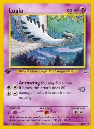'Pokemon - 'Lugia 020/64  - Unlimited Neo Revelation - Rare