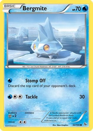 'Pokemon - 'Bergmite 030  - Reverse Holofoil XY  Flashfire - Common