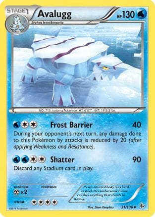 'Pokemon - 'Avalugg 031  XY  Flashfire - Uncommon