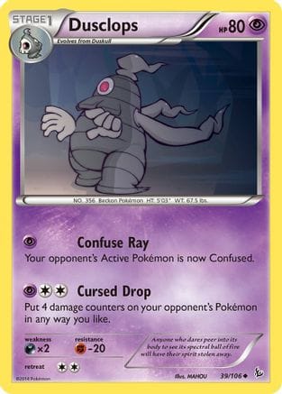 'Pokemon - 'Dusclops 039  - Reverse Holofoil XY  Flashfire - Uncommon