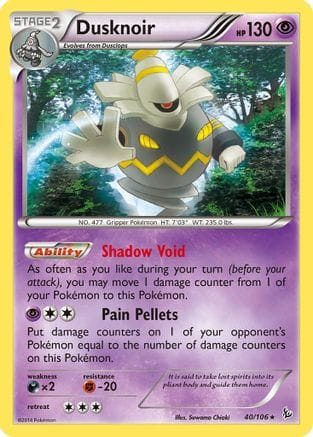 'Pokemon - 'Dusknoir 040  - Reverse Holofoil XY  Flashfire - Holo Rare