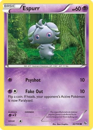 'Pokemon - 'Espurr 042/106  XY  Flashfire - Common