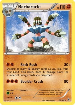 'Pokemon - 'Barbaracle 049  - Reverse Holofoil XY  Flashfire - Rare